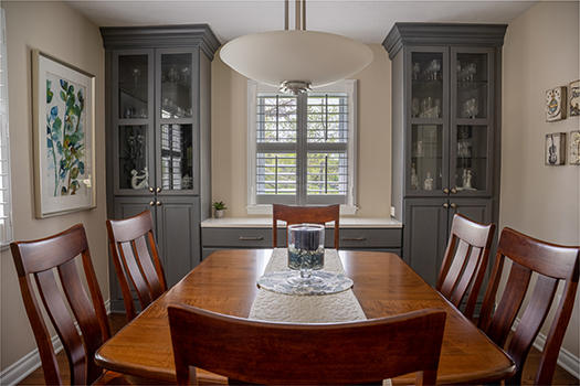 Dining Room Remodel in Rochester Hills with driftwood colored cabinet